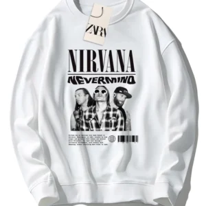 White Nirvana Rock Band SweatShirt