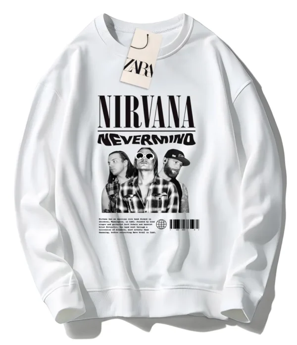 White Nirvana Rock Band SweatShirt