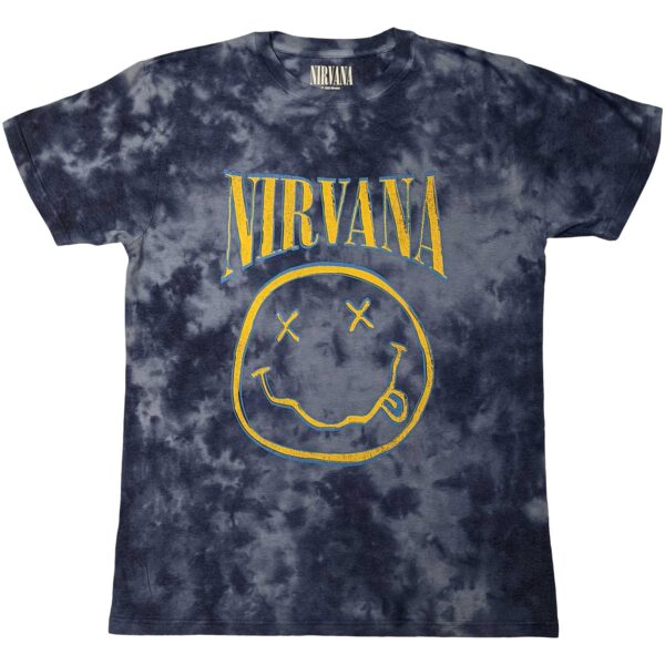 Nirvana Smiley Blue Wash T Shirt