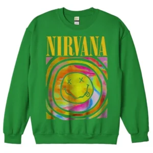 Green Nirvana Smiley Face Sweatshirt